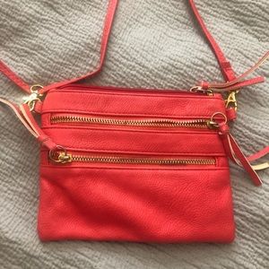 Coral Red Cross body bag
